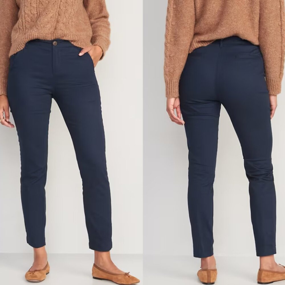 Women`s Old Navy High rise skinny petite 12 Navy Blue Used Once